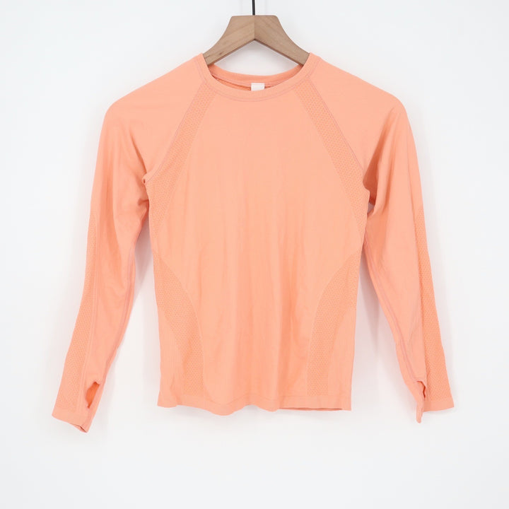 DSG Girls Movement Seamless Long Sleeve Tee Summer Peach Orange Size M 10-12