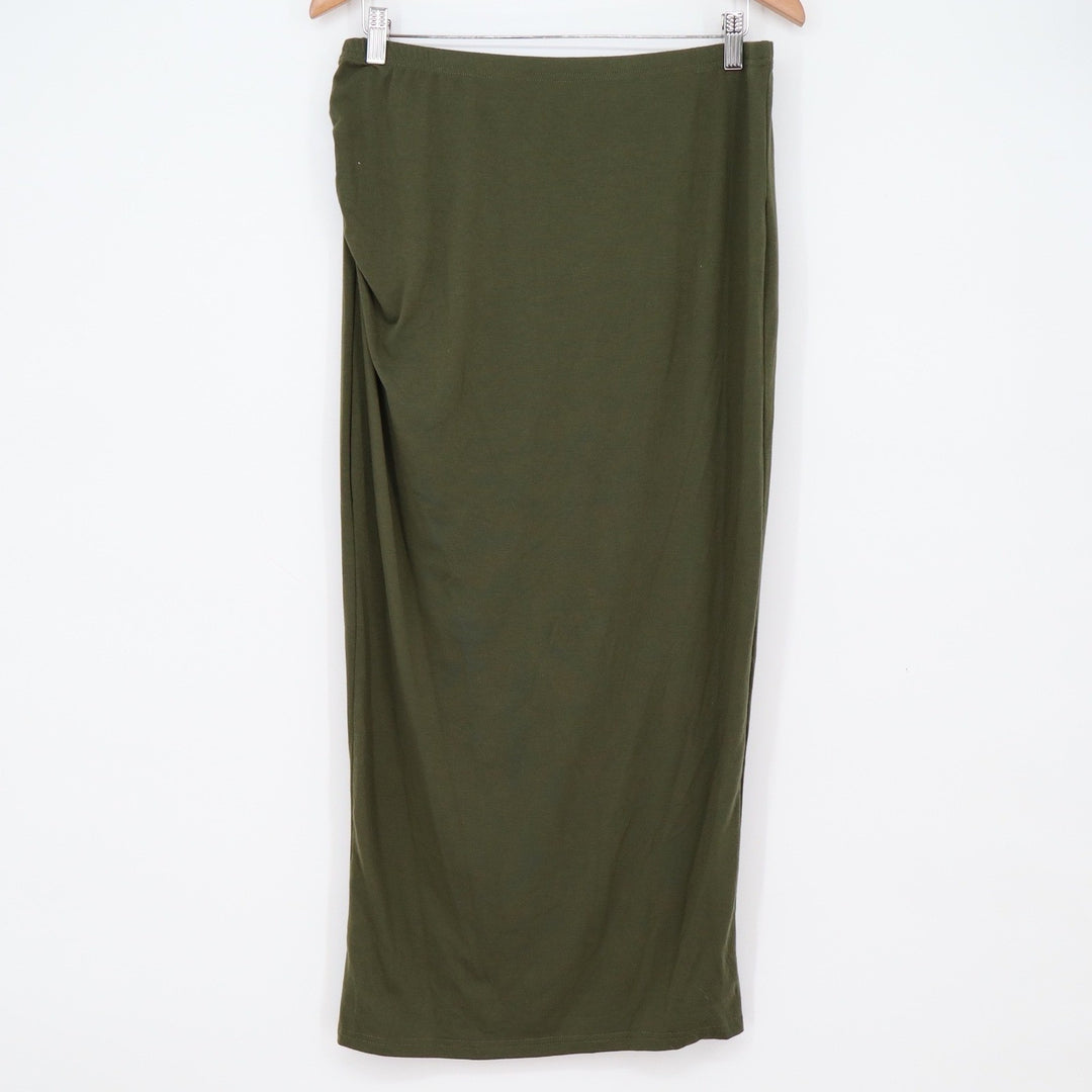 Unbranded 2 Piece Set Womens XL Draped Cowl Neck Maxi Skirt Olive Green