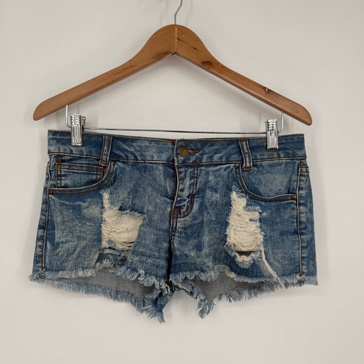 Love Culture Jeans Distressed Denim Cutoff Shorts Blue Size M