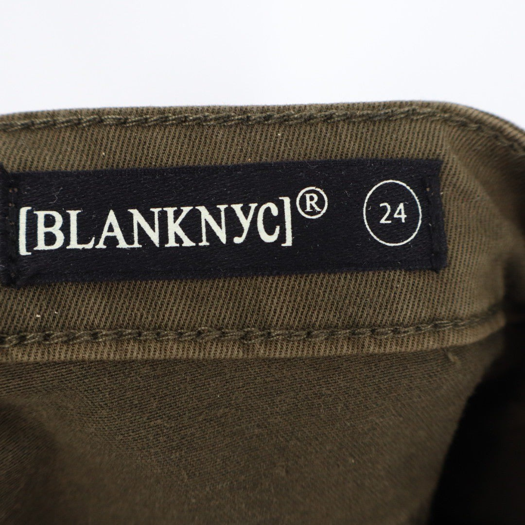 BLANKNYC Olive Green Moto Cargo Pants Size 24 Zipper Pockets Skinny Fit