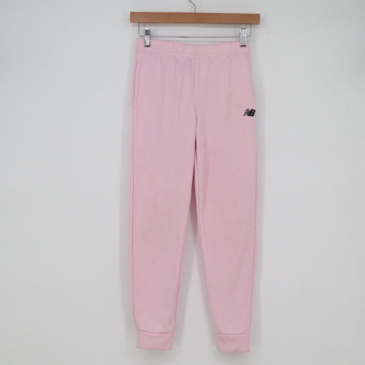 New Balance Girls Pink Joggers Athletic Track Pants Size M 10/12 Logo Activewear
