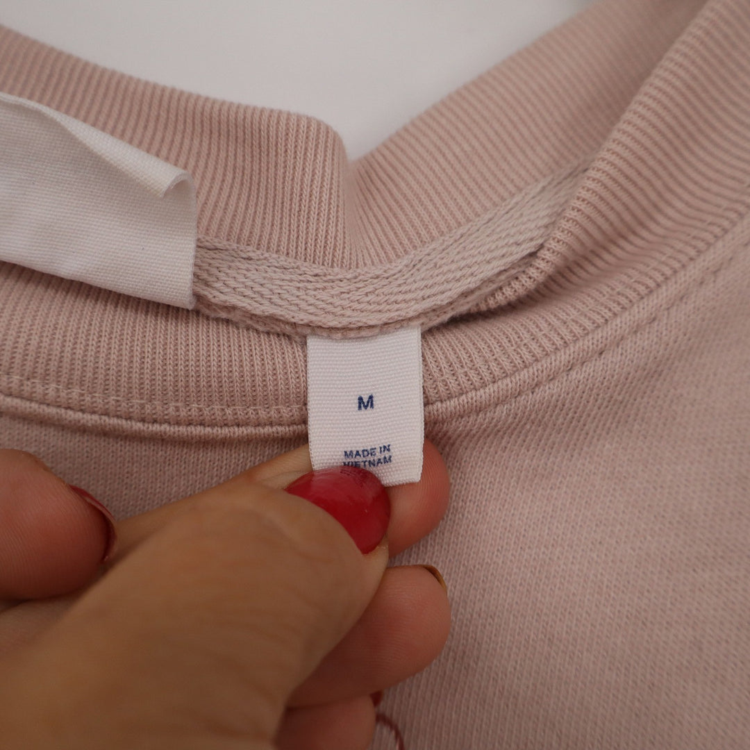 Gap x Disney Minnie Mouse Sweatshirt Womens Medium Pink Rose Gold Metallic Logo