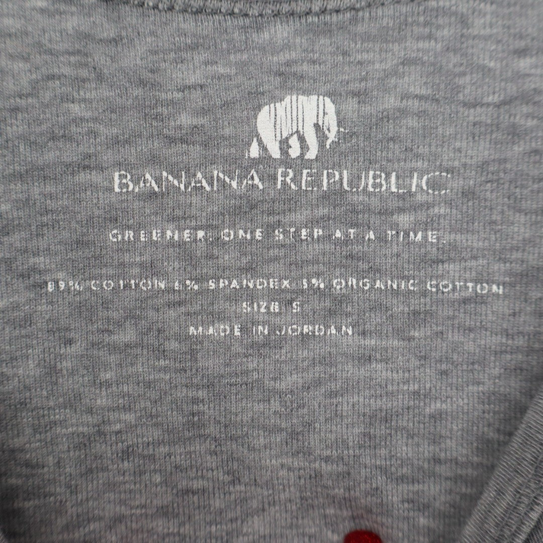Banana Republic Tank Top Womens Small Gray Organic Cotton Stretch Scoop Neck