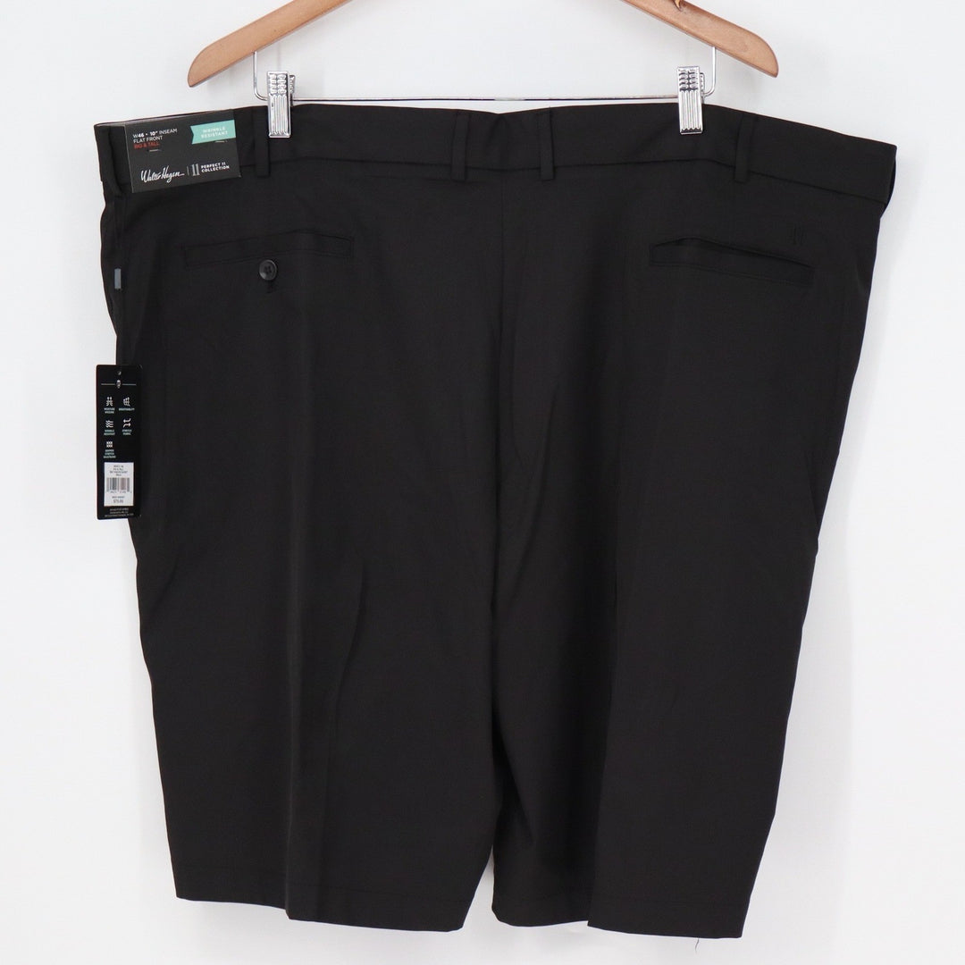 Walter Hagen Mens Perfect 11 Golf Shorts Black Big & Tall 46 Flat Front