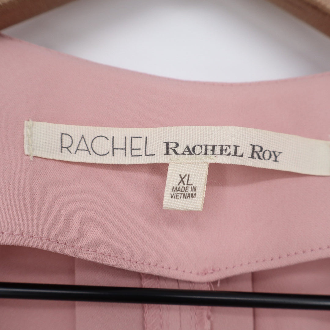 Rachel Rachel Roy Pink Cold Shoulder V-Neck Shift Dress with Pockets XL