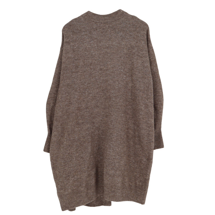 H&M Womens XL Brown Marl Longline Open Front Cardigan Wool Blend Sweater SSA 129