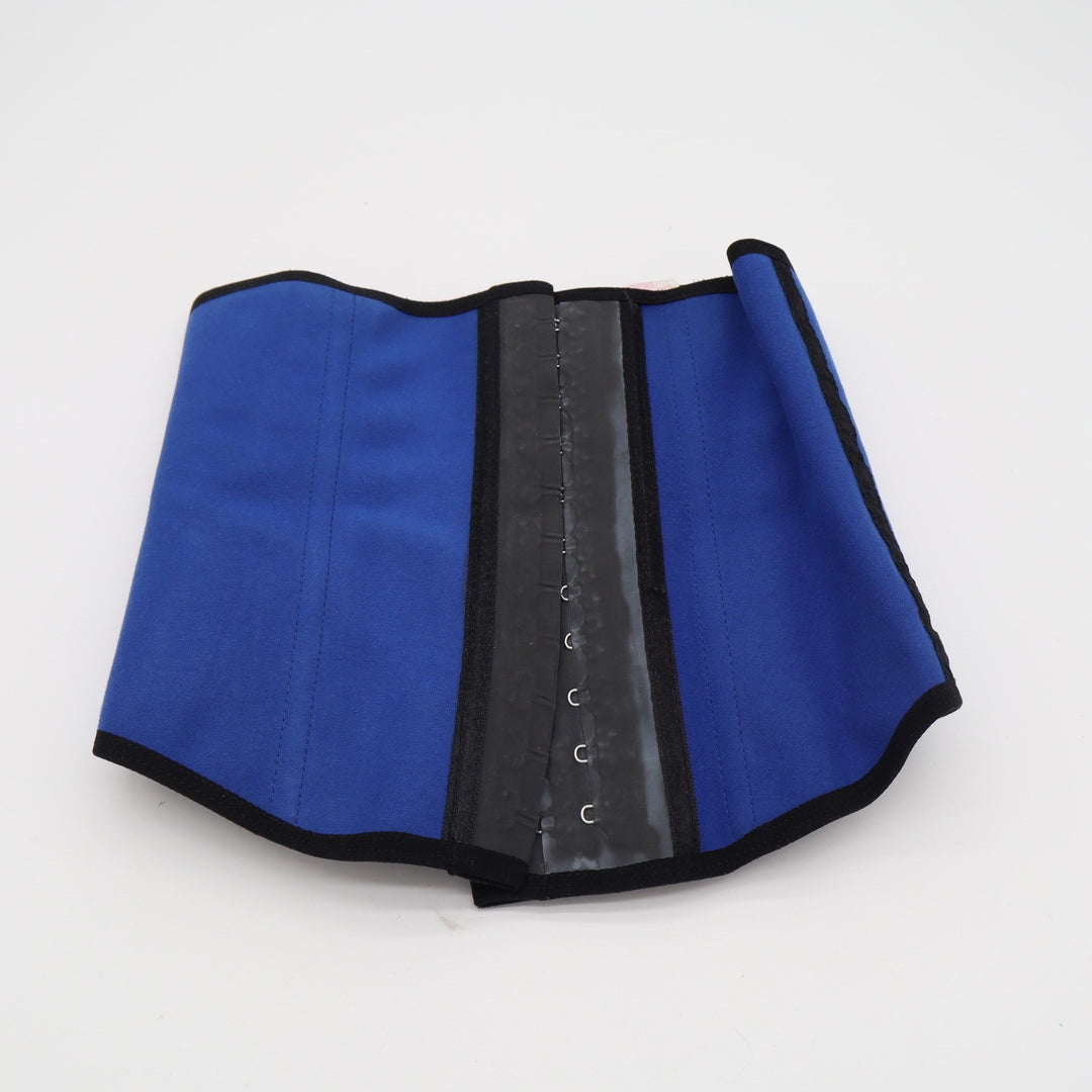 Slim Girl Shapewear Workout Waist Cincher Blue Black Latex Size 34 M