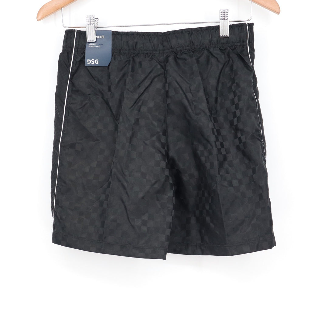 DSG Boys Black Checkered Woven Soccer Shorts Size L 14-16