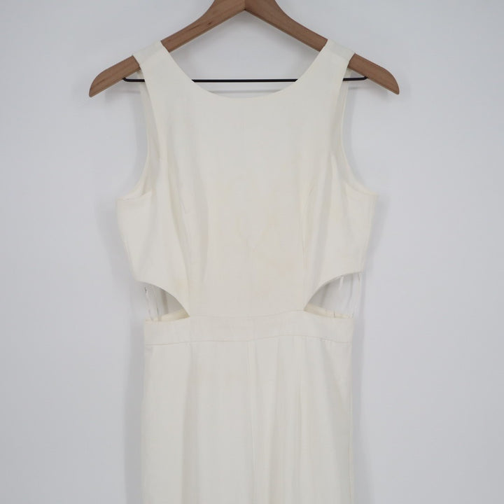 Lulus Moments to Remember Jumpsuit Womens Small White Sleeveless Wide-Leg Cutout
