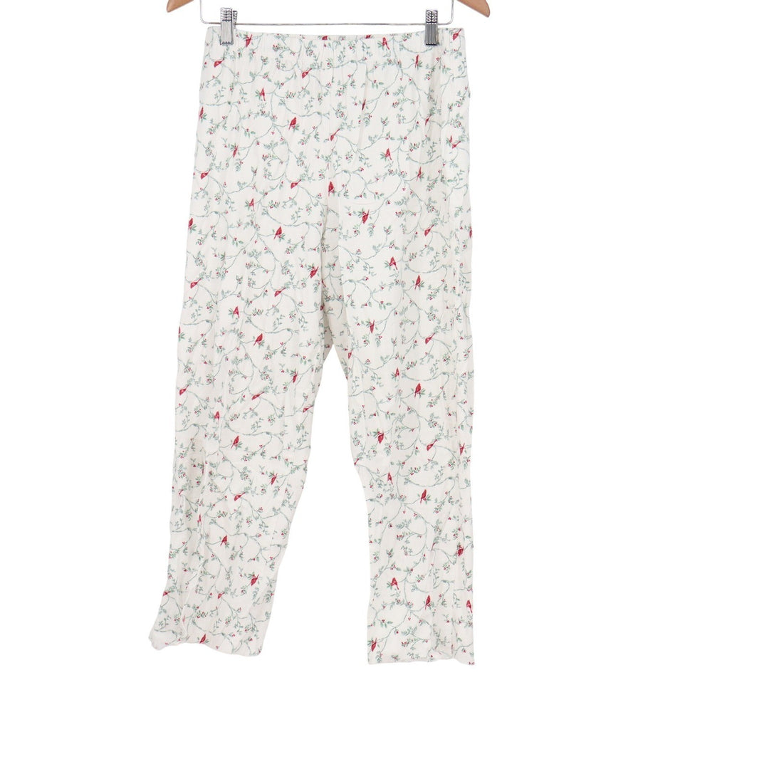 Charter Club Intimates Womens Small Pajama Set Cotton Cardinal Holiday White Red