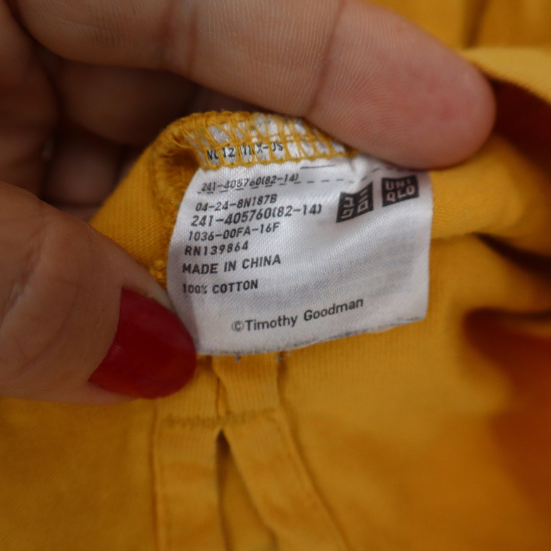 Uniqlo SPRZ NY Timothy Goodman Yellow Graphic Pocket T-Shirt Mens Small