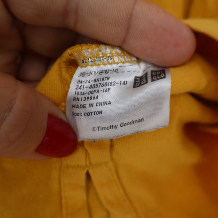Uniqlo SPRZ NY Timothy Goodman Yellow Graphic Pocket T-Shirt Mens Small