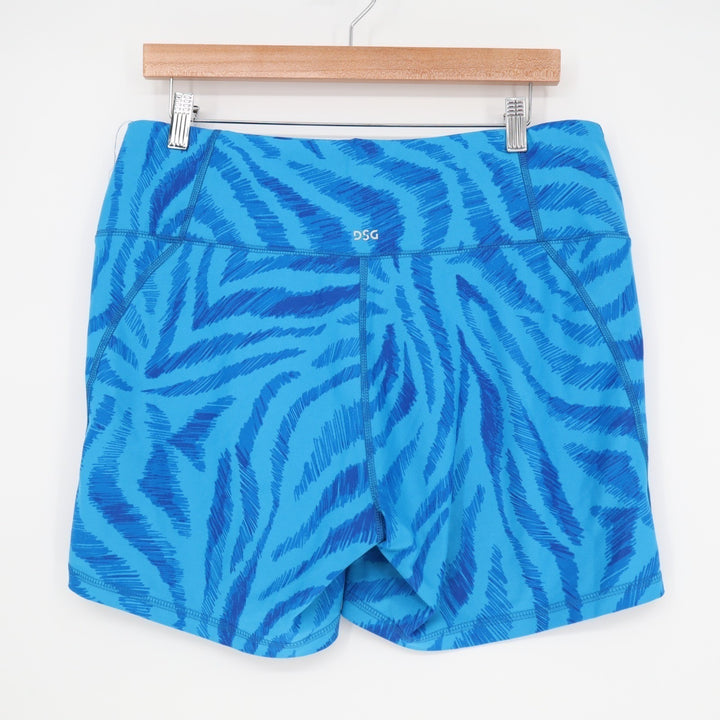 DSG DICK'S Sporting Goods Athletic Shorts Women XL Blue Tie Dye Stretch Mid Rise
