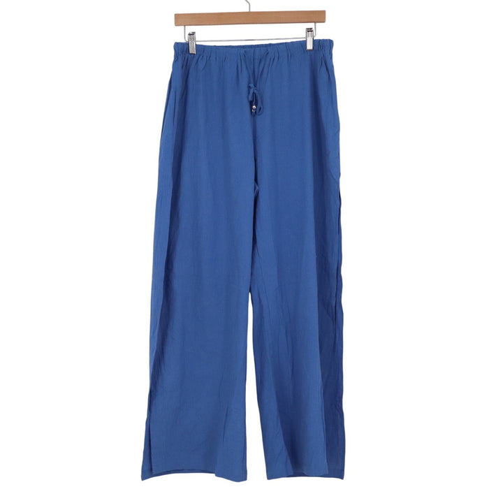 Fancyinn Blue Two Piece Set Ruffle Crop Top Wide Leg Pants XL Summer Vacation
