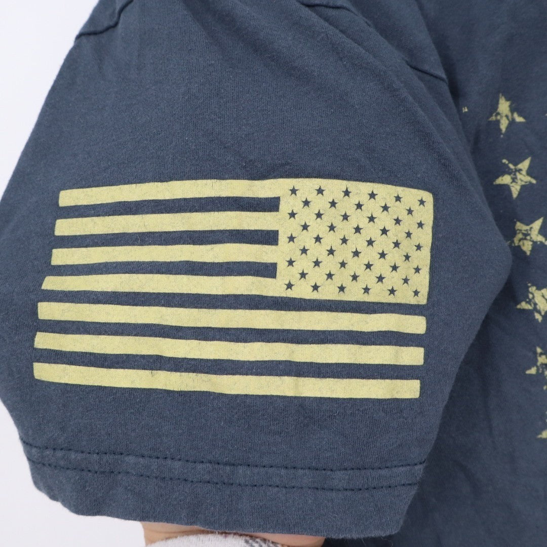 Grunt Style Whiskey Helps T-Shirt Mens M Midnight Navy Crew Neck Short Sleeve