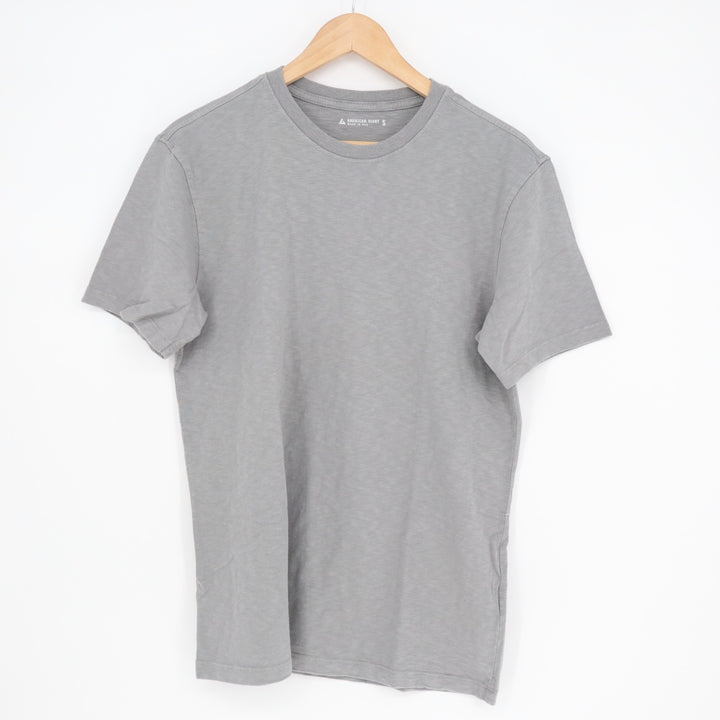 American Giant Premium Slub T-Shirt Mens S Heather Gray Jersey Cotton Crew Neck