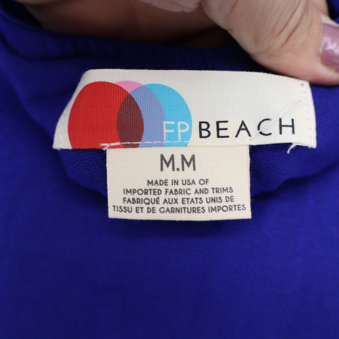 FP Beach Free People Royal Blue Tiered Ruffle Top and Shorts Set Size M