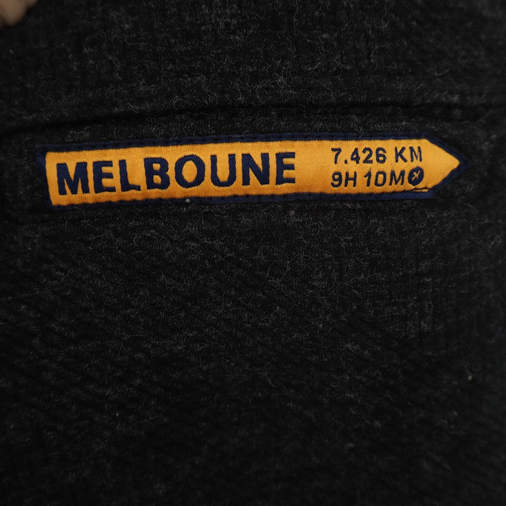 Melbourne Travel Patch Black Textured Jogger Pants Elastic Waist Size M