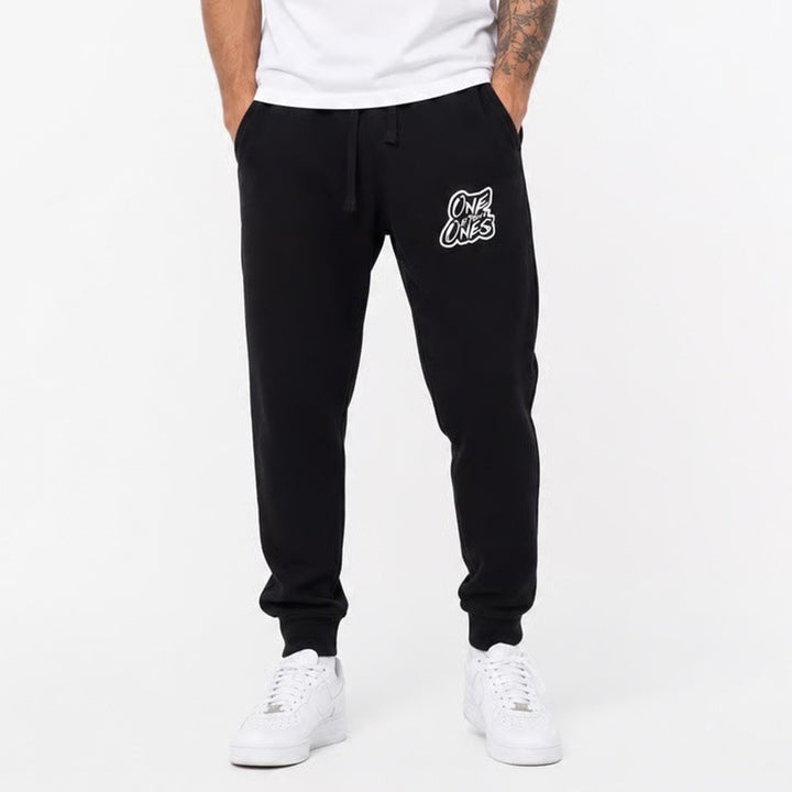 Cotton Heritage One of them Ones Black Jogger Sweatpants 2X Embroidered Patch