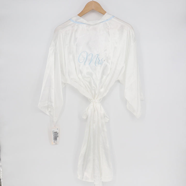 Linea Donatella The Mrs. Wrap Robe Womens Medium White Stretch 3/4 Dolman Sleeve
