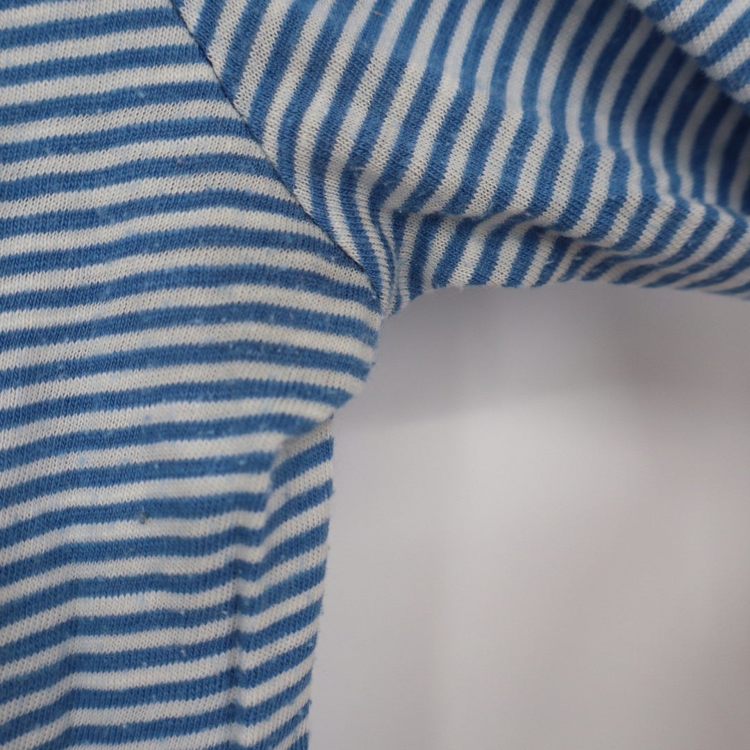 Old Navy Womens Blue White Striped Ruffle Henley Long Sleeve Top Tall Medium