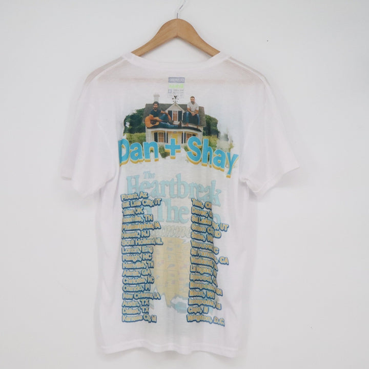 Dan + Shay Heartbreak On The Map Summer Tour 2024 White Graphic T-Shirt Mens M