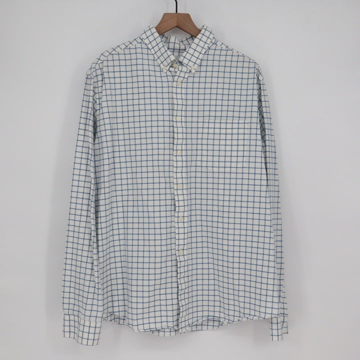 Goodfellow & Co Mens Standard Fit Long Sleeve Button Down Shirt XL Blue Plaid