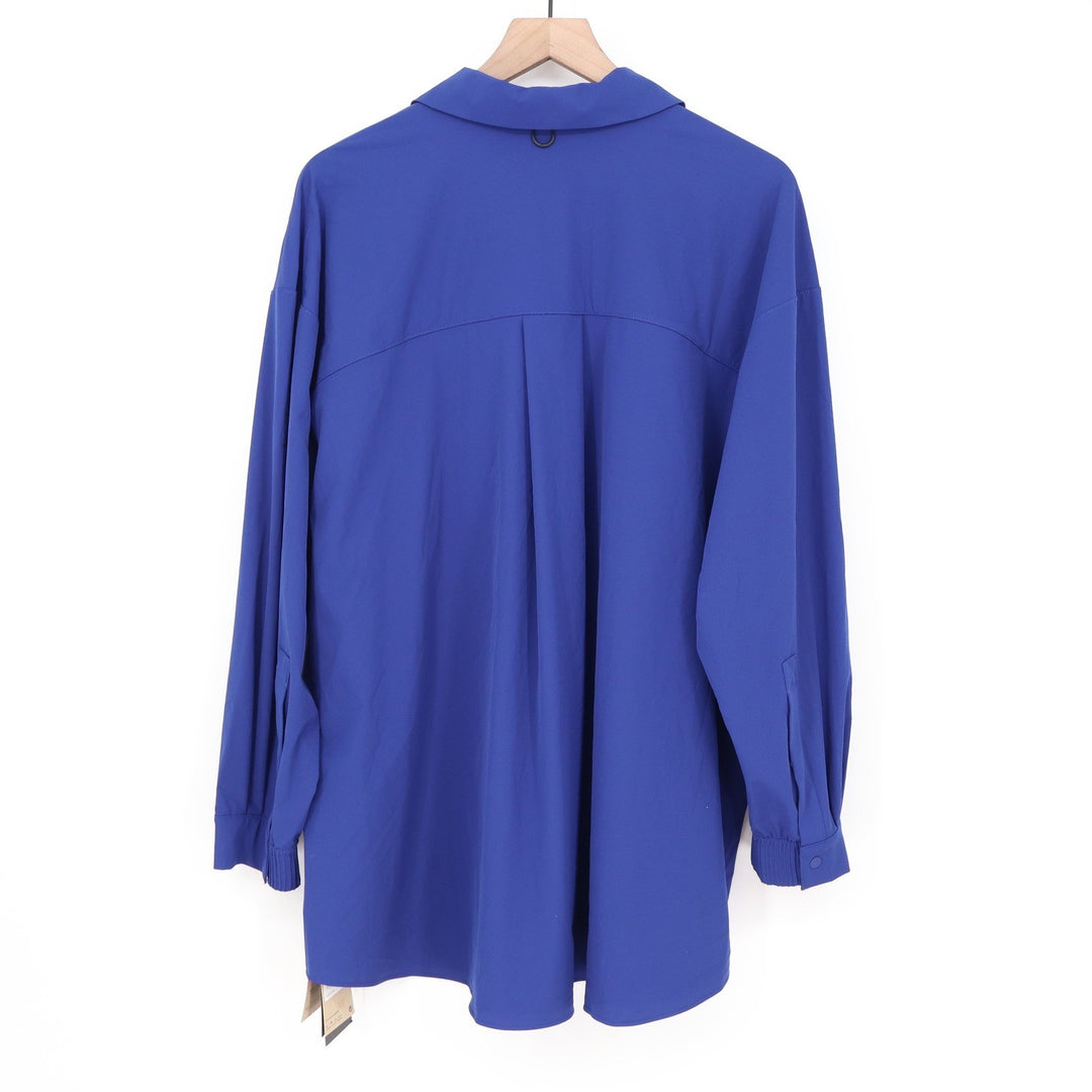 Nike 24.7 Dri-FIT Womens L Royal Blue Long Sleeve Snap Button Up Top