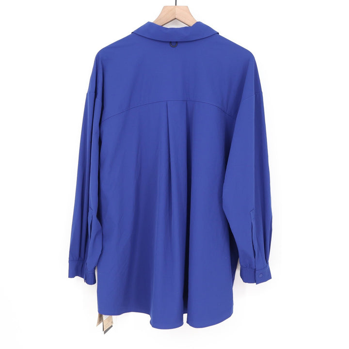 Nike 24.7 Dri-FIT Womens L Royal Blue Long Sleeve Snap Button Up Top