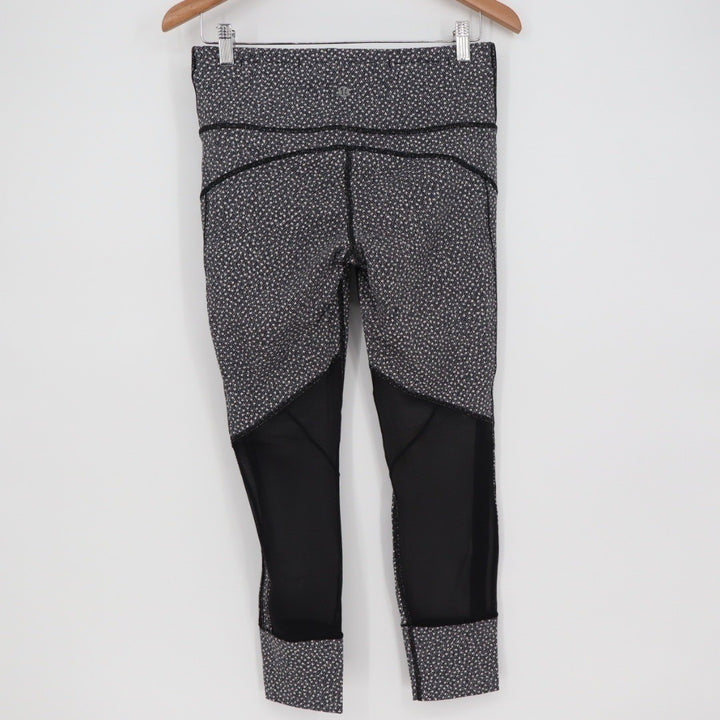 Lululemon Align High Rise Crop Leggings Geo Print Mesh Panel Size 10