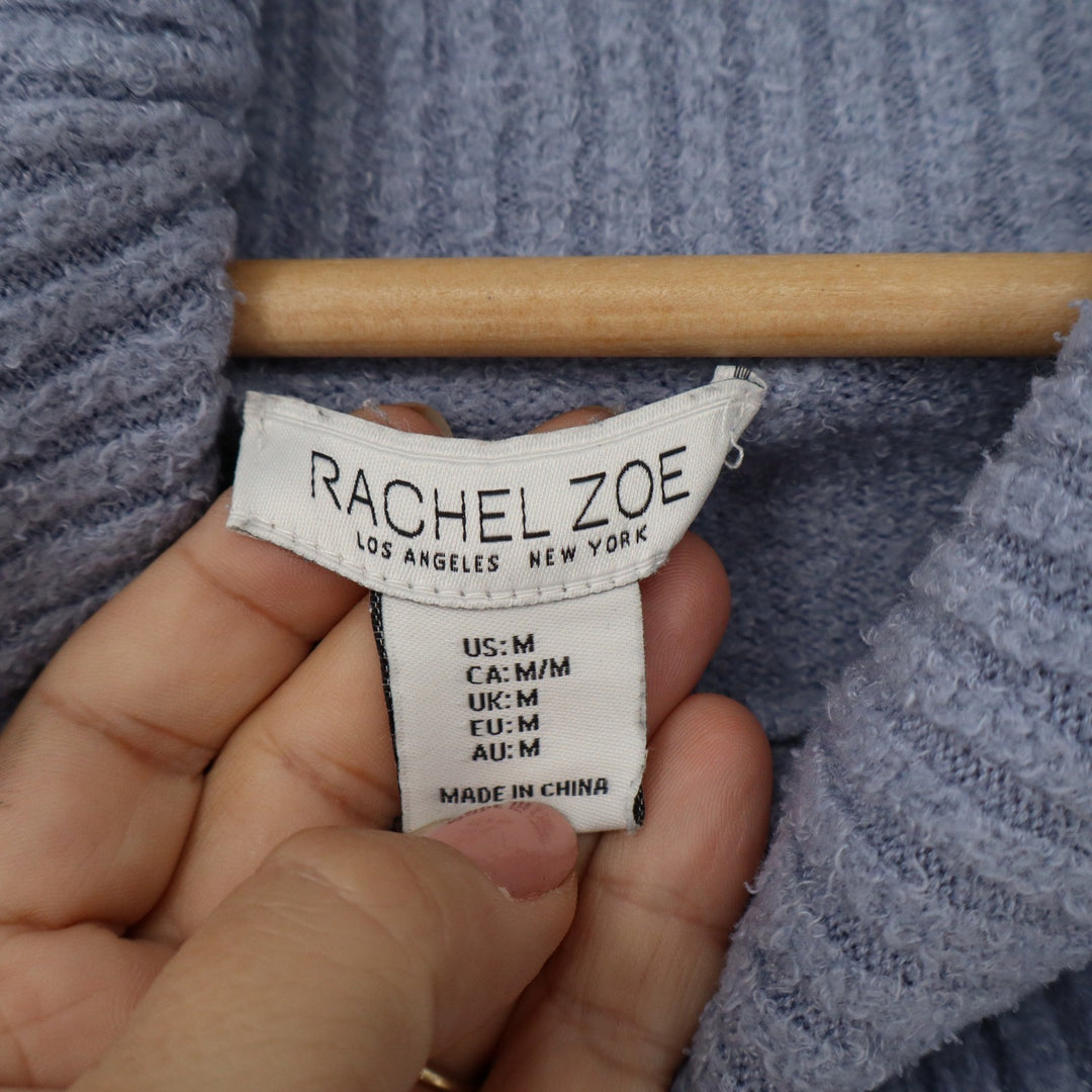 Rachel Zoe Periwinkle Blue Cowl Neck Textured Knit Sweater Womens Size Medium