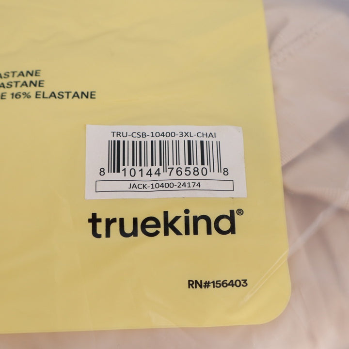 Truekind Convertible Strapless Bandeau Bra Womens 3XL Chai Stretch Wireless