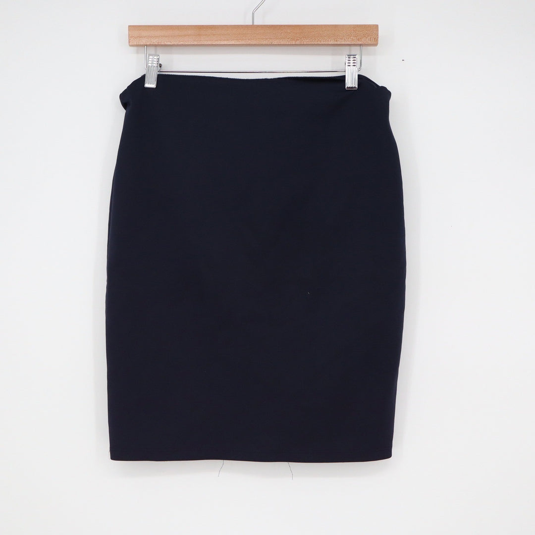 Womens Navy Blue High Waisted Pencil Skirt Stretch Career Workwear Size Medium