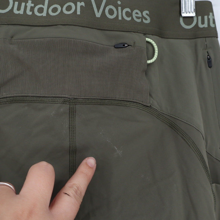 Outdoor Voices All Day Leggings Olive Green Pockets High Rise Workout Size S