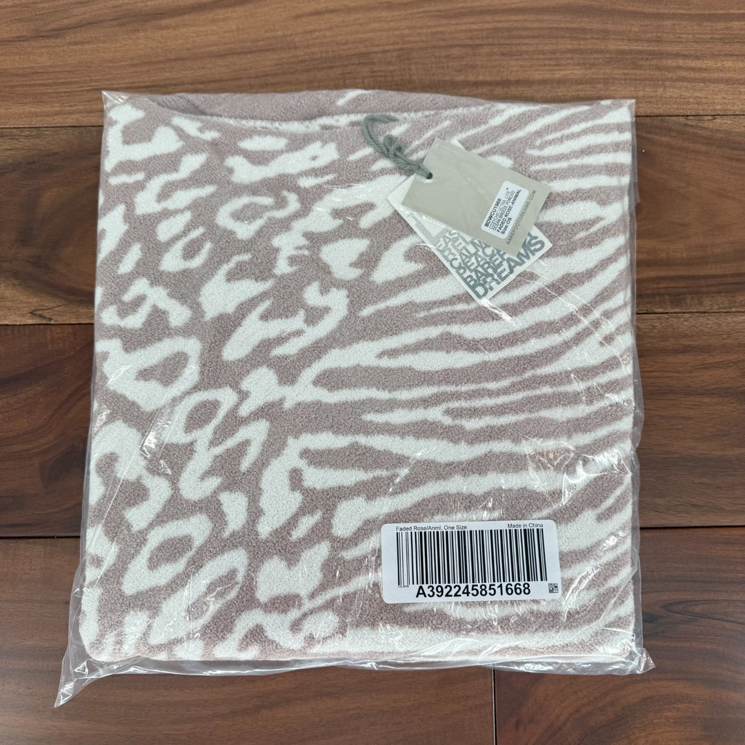 Barefoot Dreams CozyChic Ultra Lite Ocean Breeze Poncho Womens Faded Rose Animal