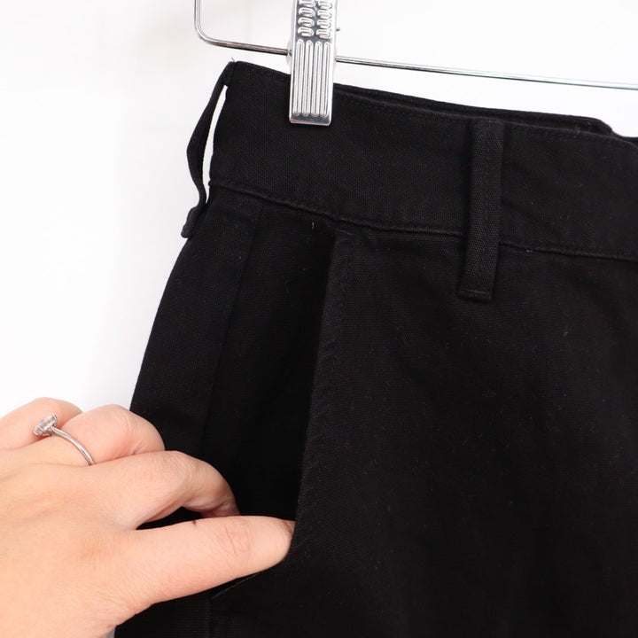 American Giant Womens Black Wide Leg Cropped Pants Made in USA Size 8