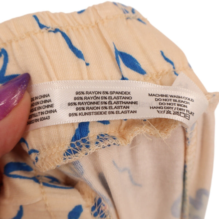 Honeydew Pajama Pants Women Large Cream Multi Floral Allover Print Rayon Stretch
