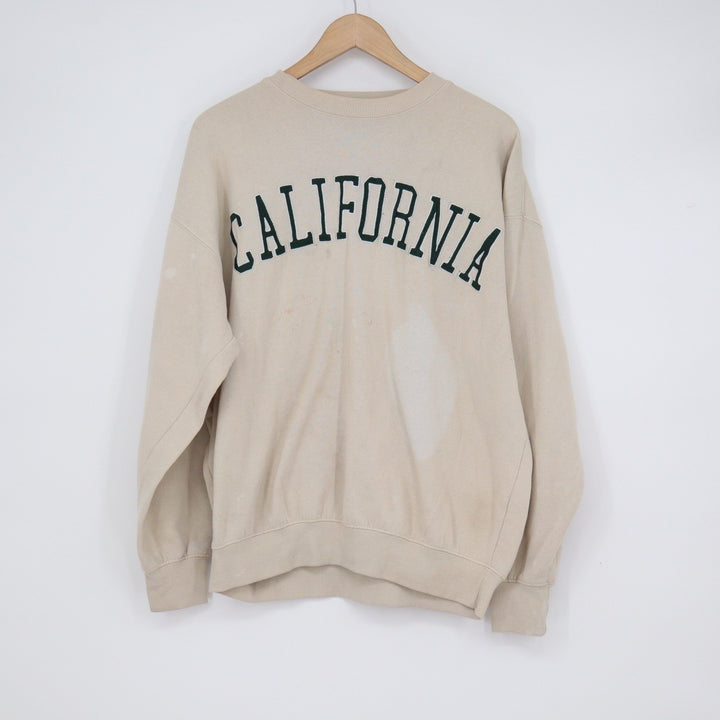 Reflex California Graphic Sweatshirt Tan Beige Green Arch Logo Crewneck Medium