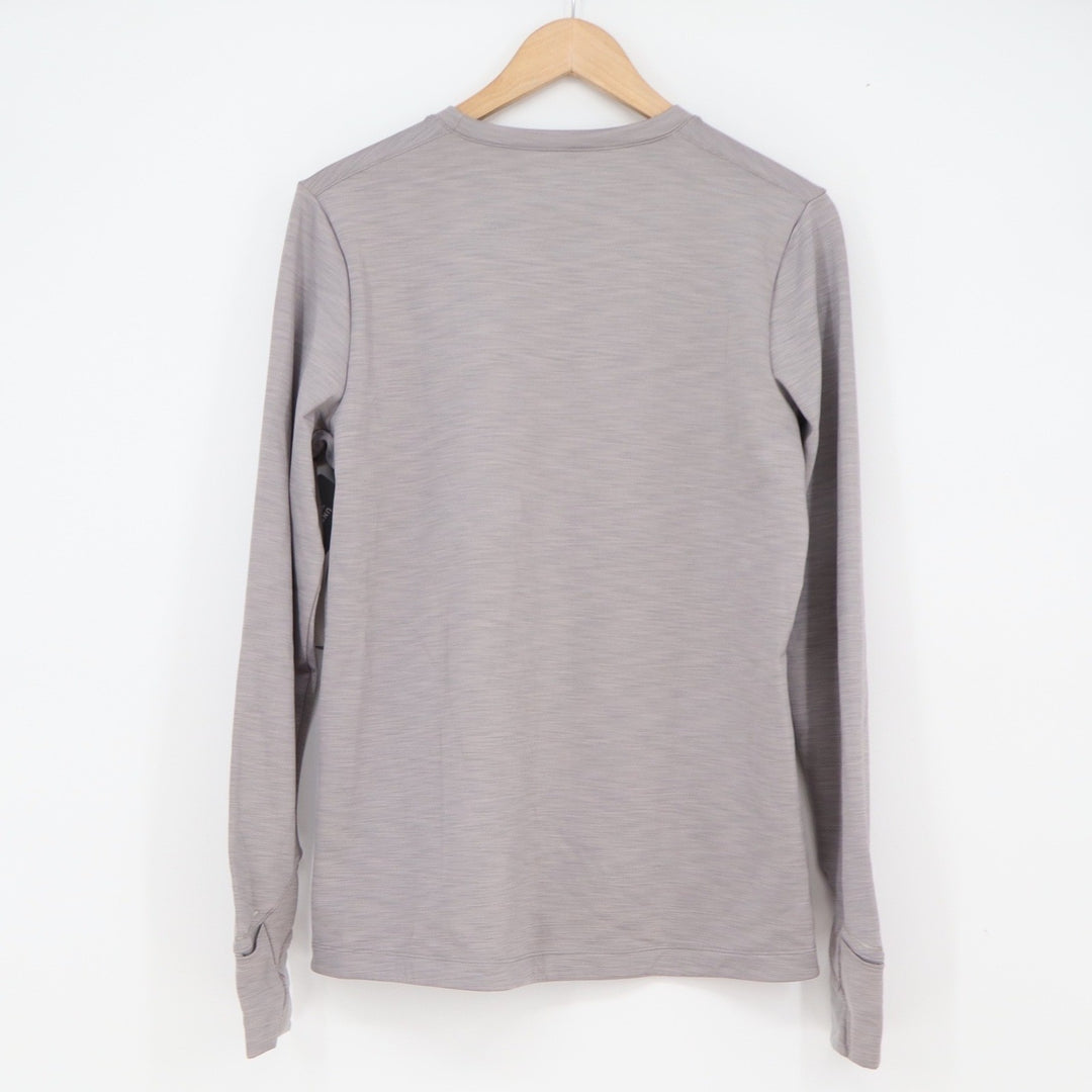 Athleta Top Women's M Bootcamp Crew Gray Plush Tech Mitten Cuffs NEW