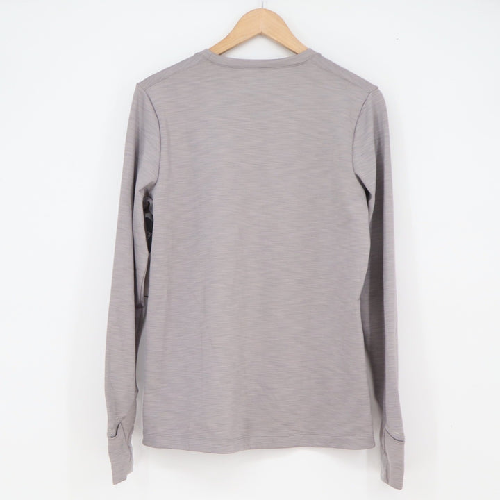 Athleta Top Women's M Bootcamp Crew Gray Plush Tech Mitten Cuffs NEW