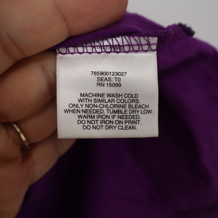 Covington Sport Womens Purple Cotton Henley Short Sleeve V-Neck Top SP