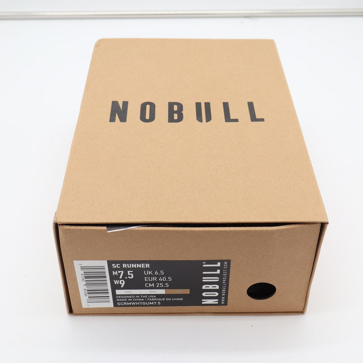 NOBULL SC Runner White Gum Mesh Athletic Training Shoes Womens 9 Mens 7.5 NEW