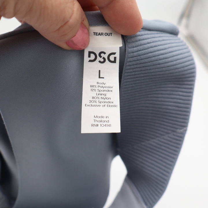 DSG Sports Bra Womens Large High Impact Blue Gray Adjustable Straps Excellent
