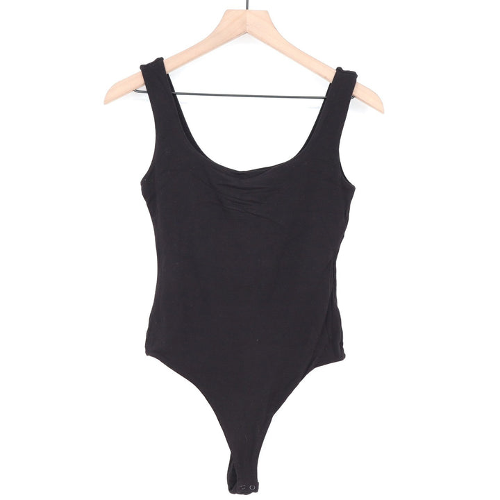 Naked Wardrobe Black Scoop Neck Thong Bodysuit Medium Sleeveless