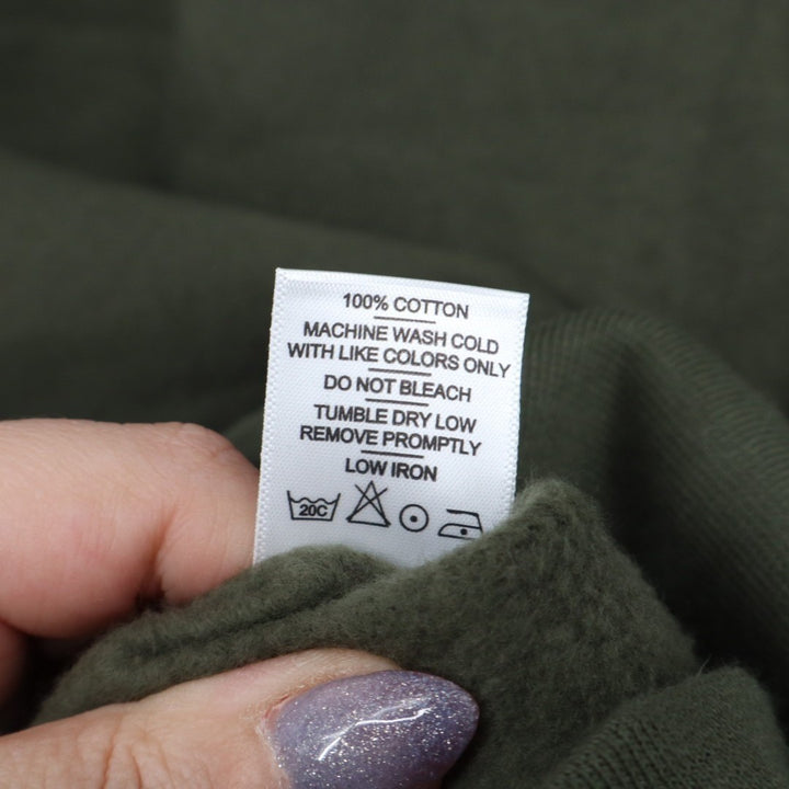 American Giant Midweight Sweatshirt Womens Large Olive Green Half Zip Mock Neck