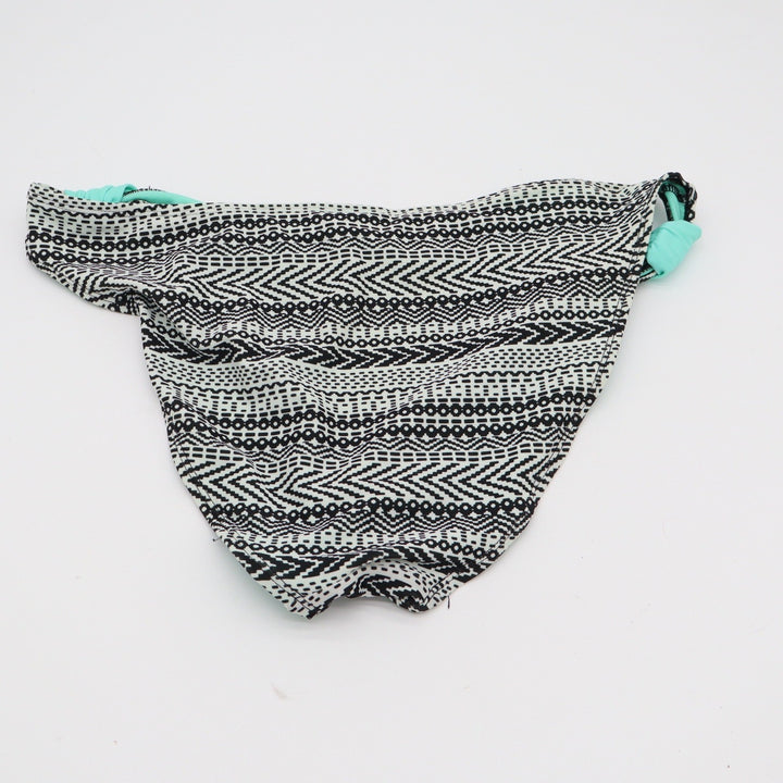 SO Bikini Bottom Womens Large Hipster Geometric Black White Teal Excellent