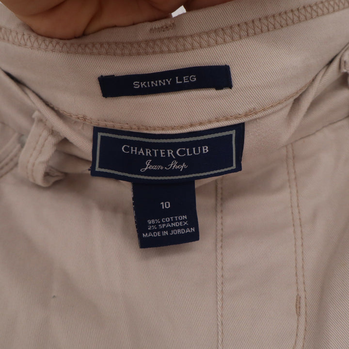 Charter Club Jean Shop Beige Skinny Leg Pants Womens 10 Pull On Stretch Khaki
