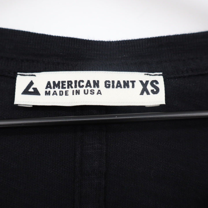 American Giant Black Long Sleeve V Neck T Shirt Made in USA Size XS