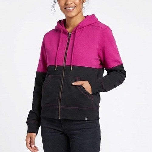 American Giant Classic Hoodie Womens Large Pink Black Full Zip Split Seam Vault