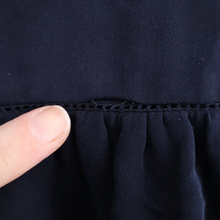 J. Crew Tank Top Womens 0 Navy Blue Silk Sleeveless Pleated Button Front Detail